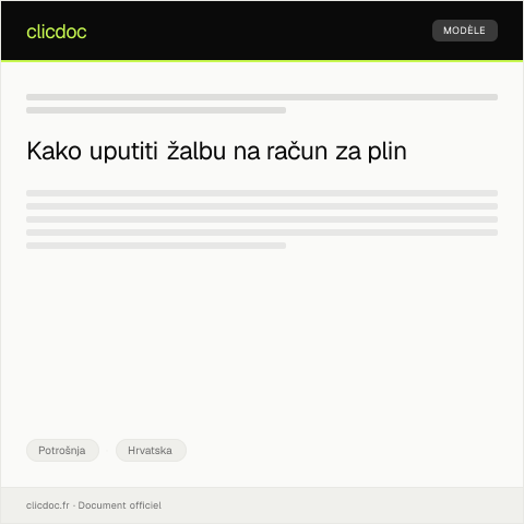 Document preview: Žalba na račun za plin — Potrošnja, Hrvatska