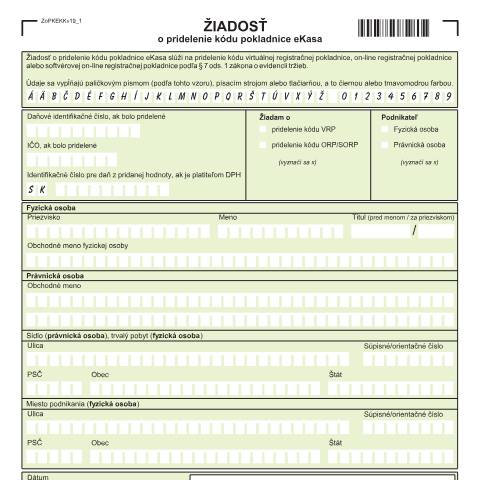 Document preview: ZoPKEKKv19 — Iné, Slovensko (CERFA n°ZoPKEKKv19)