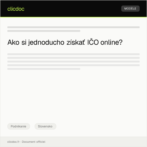 Document preview: Žiadosť o pridelenie IČO online — Podnikanie, Slovensko