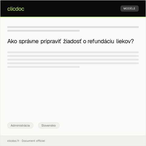 Document preview: Žiadosť o refundáciu liekov — Administrácia, Slovensko