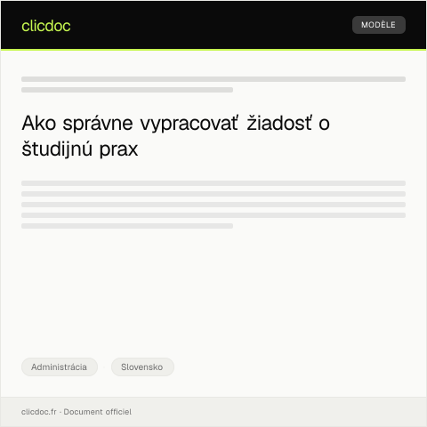 Document preview: Žiadosť o študijnú prax — Administrácia, Slovensko