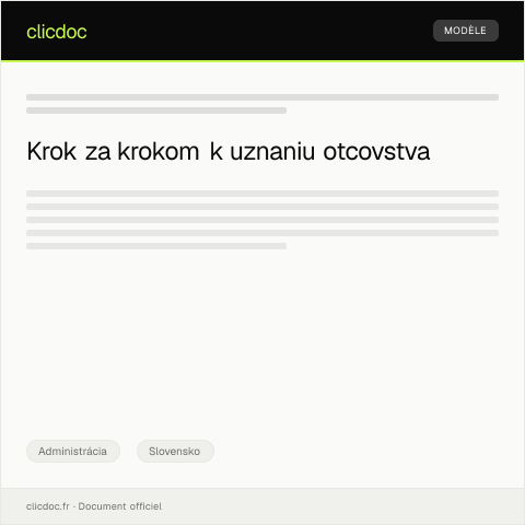 Document preview: Žiadosť o uznanie otcovstva — Administrácia, Slovensko