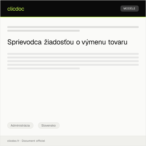 Document preview: Žiadosť o výmenu tovaru — Administrácia, Slovensko