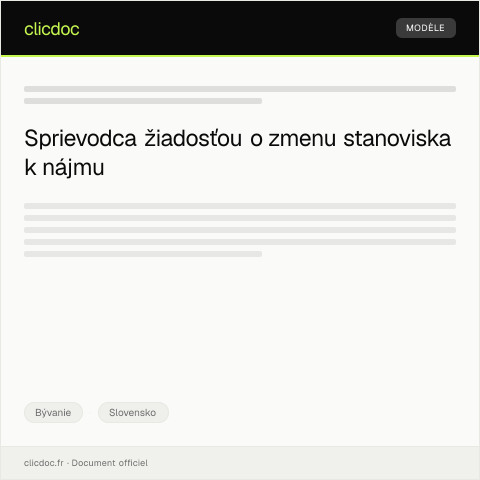 Document preview: Žiadosť o zmenu stanoviska k nájmu — Bývanie, Slovensko
