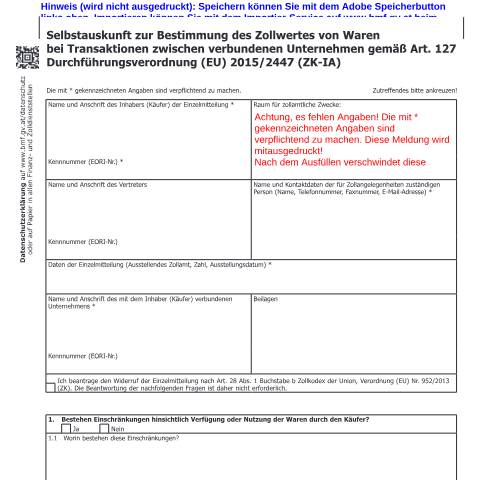 Dokumentvorschau: Zw3 — Zollwert - Selbstauskunft zur Bestimmung des Zollwertes (zu bestehender Einzelmitteilung) — Zoll, Österreich (CERFA n°Zw3)